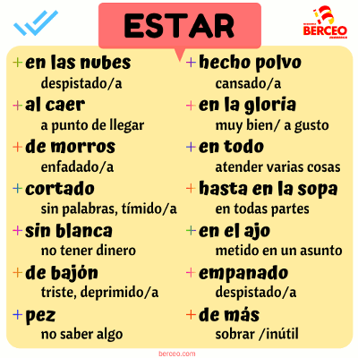 Expresiones con verbo estar